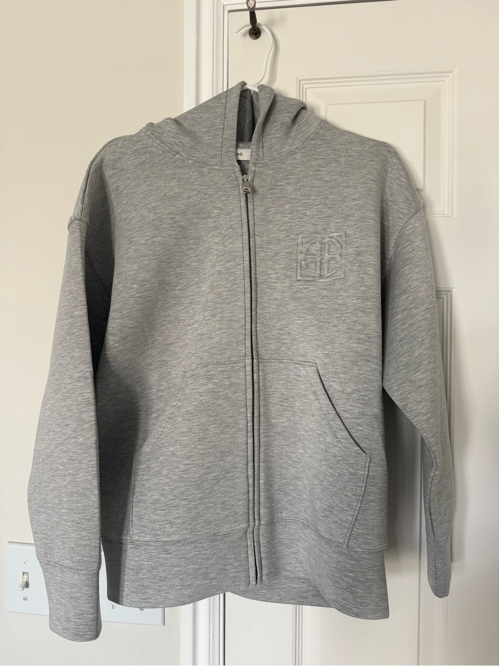 Anine Bing Gray Full-Zip Hoodie